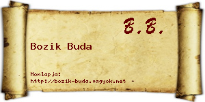 Bozik Buda névjegykártya